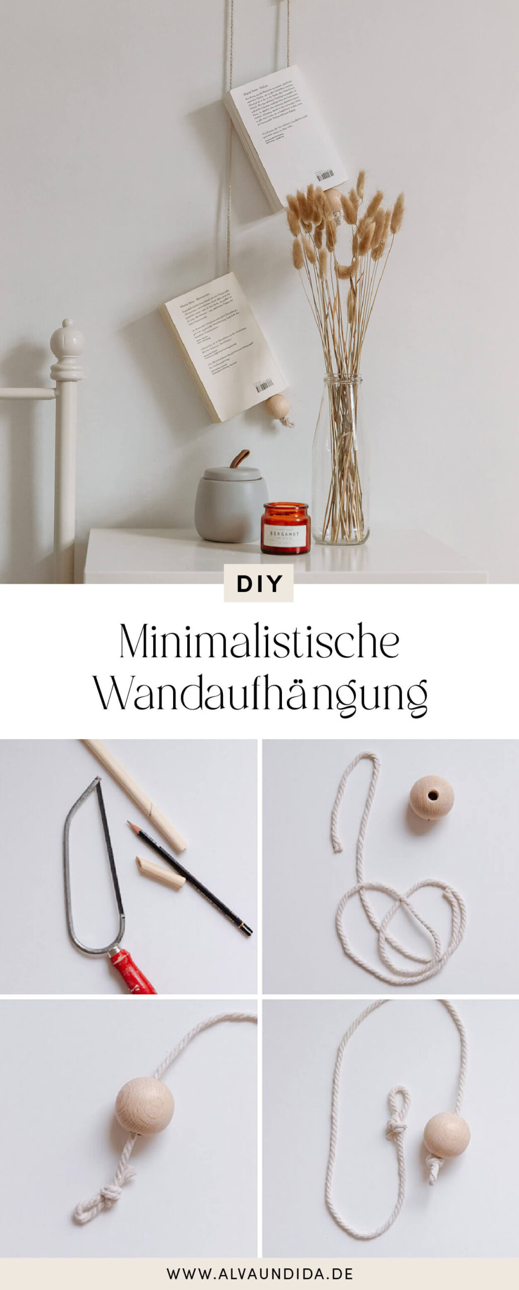 Alva & Ida - DIY Blog, Nachhaltigkeit, Natur, Slow living - DIY Magazinhänger - minimalistische Wandaufhängung