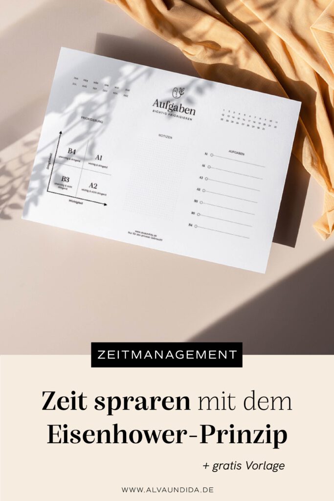 Alva & Ida - Nachhaltige Papeterie - Tipps zur Selbstorganisation: Das Eisenhower-Prinzip